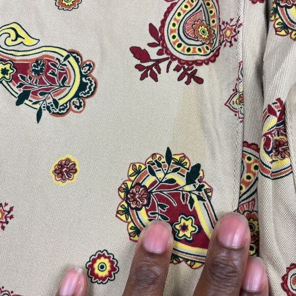 Pacsun Mens Slim Drawstring Pants Paisley Streetwear Preppy Casual LARGE FLAW - Picture 11 of 11